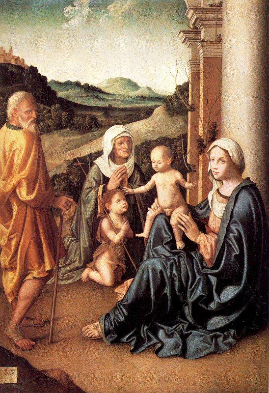 Palmezzano, Marco Holy Family with Saint Elizabeth and the Infant Saint John Germany oil painting art